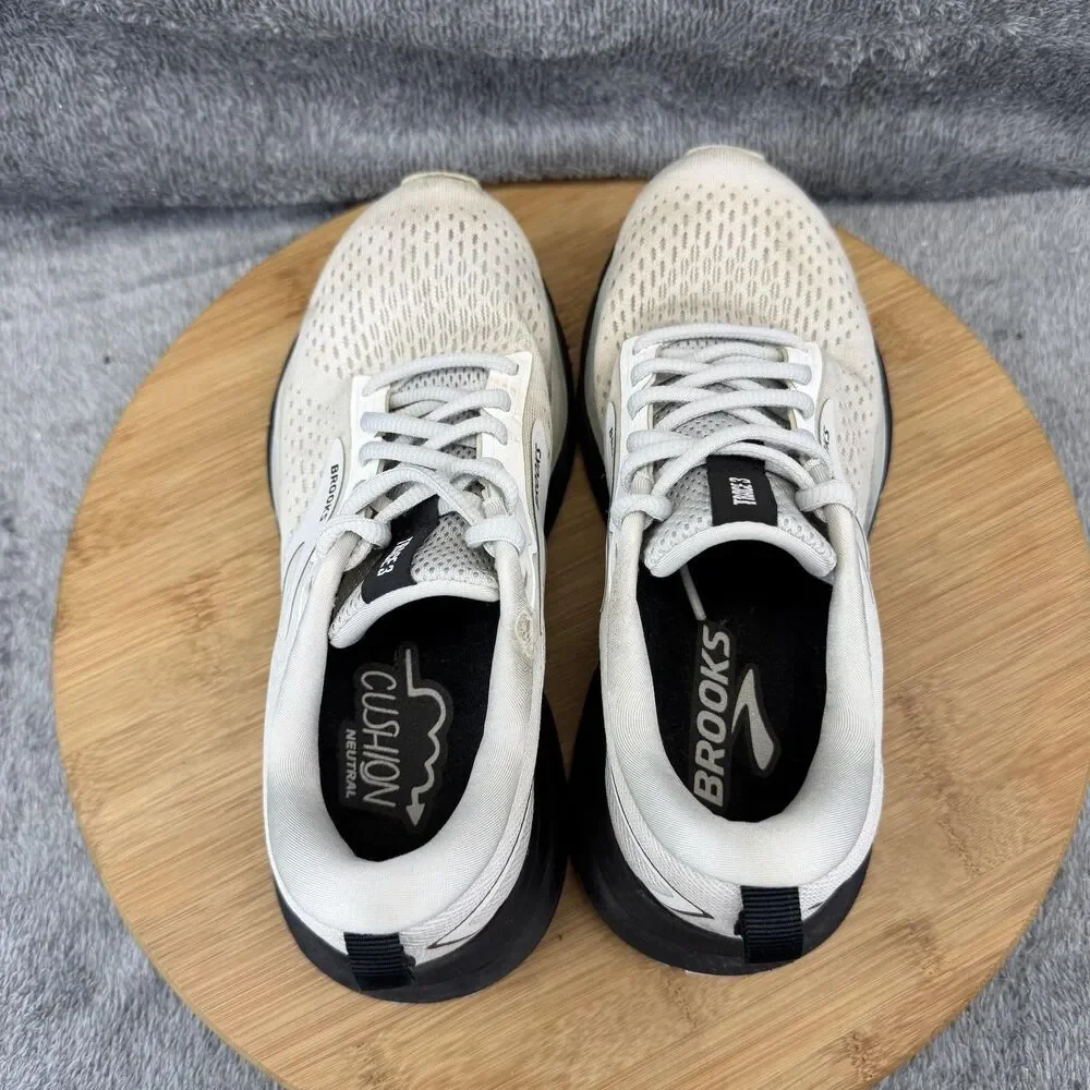 Brooks Trace 3 Shoes Womens Size 6 White Black Mesh Running Sneakers 1204011B191